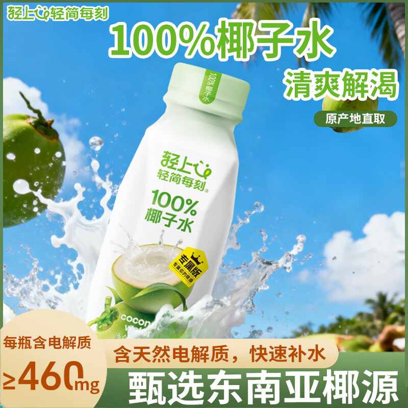 罗伯克轻上茉莉雪芽奶茶植脂末含乳奶茶饮料0反式脂肪酸瓶装霸王茶同款 轻上100%椰汁水220ml*12瓶