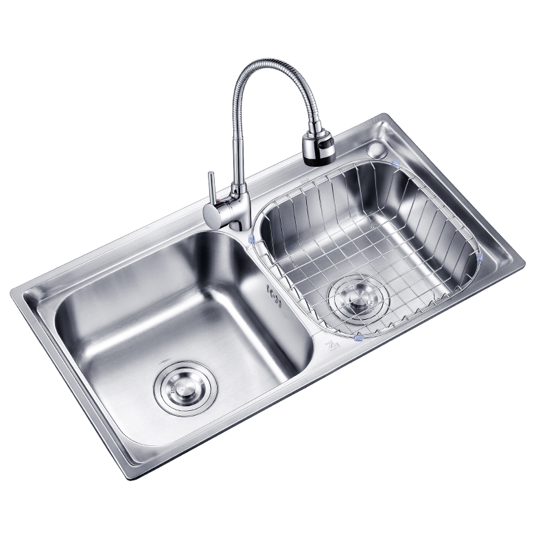 尊馳衛(wèi)浴水槽雙槽304不銹鋼廚房洗碗槽雙盆洗菜盆7540 雙槽一號萬向龍頭
