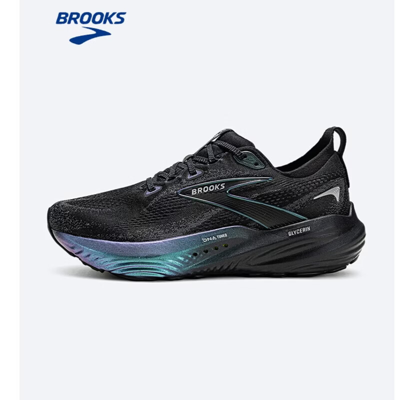 布鲁克斯（BROOKS）【大码合集】Glycerin 甘油22 跑鞋男女缓震运动鞋跑步鞋 男款 极光黑/乌木色 45.5