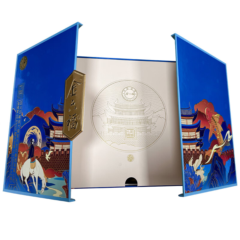 金六福七彩锦城50.8度 两瓶礼盒装过年送礼 50.8%vol 500mL 2瓶