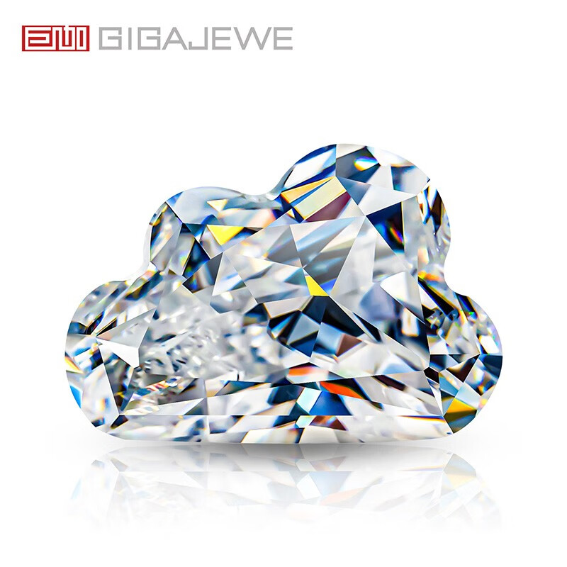 gigajewe莫桑石云朵切割白d色 vvs1 高级宝石 裸钻 珠宝制作 女生礼物