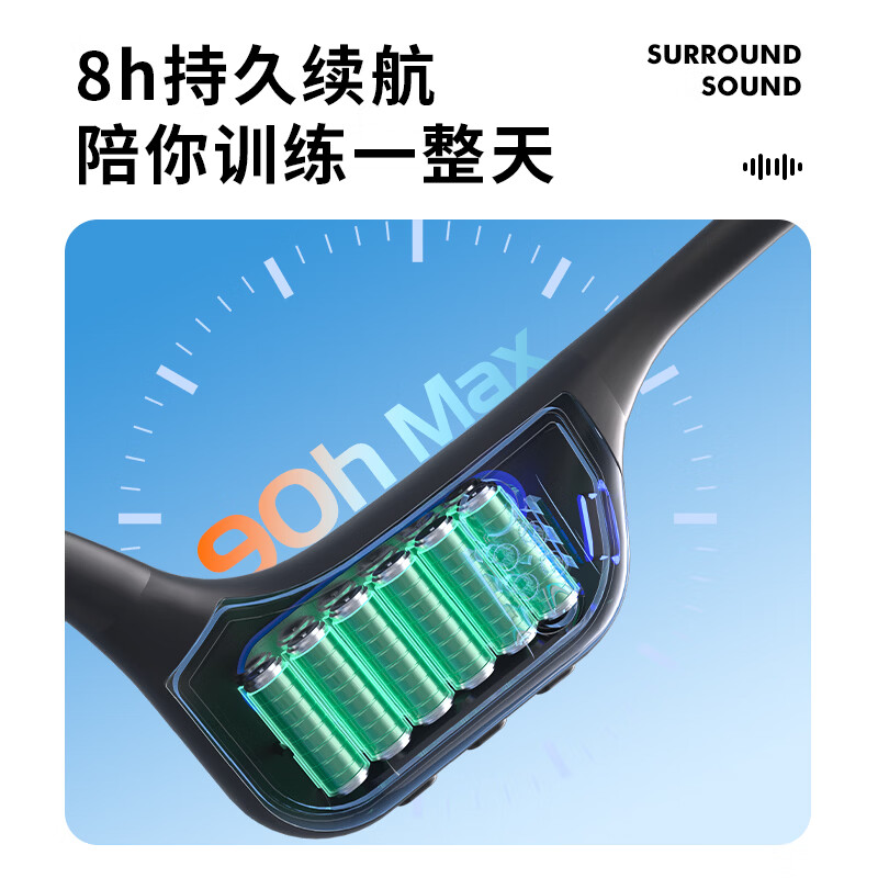 纽曼（Newmine）H70 Pro真骨传导无线开放式不入耳挂耳式蓝牙耳机运动IPX8级防水游泳跑步长续航通话 8H续航丨IPX8防水丨双模32GB内存 优雅黑