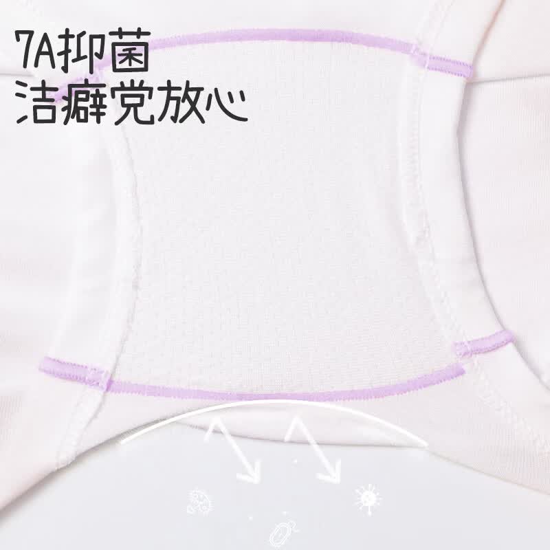 久岁伴女孩儿童【纯棉】裆5条平角内裤A类抑菌吸湿透气少女高弹不夹屁屁 纯棉内裆（白色1+浅粉1+玻璃蓝1+浅紫2） 5条 2XL (150) 建议身高140-152，体重75-90斤