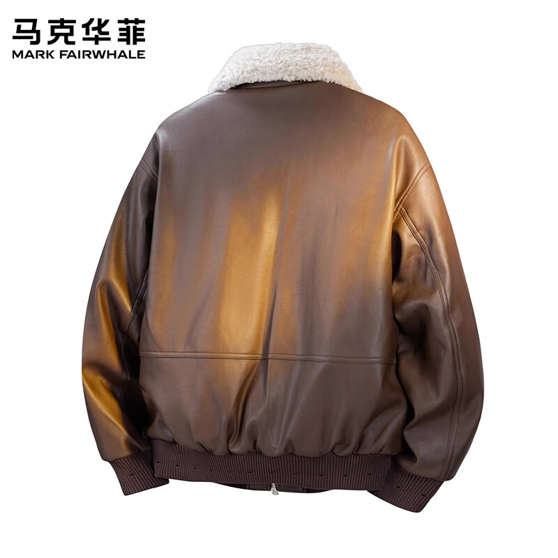 马克华菲（MARK FAIRWHALE）美式潮牌休闲羽绒服男士2026春季新款羊羔绒舒适保暖潮牌帅气上衣 黑色 【90%白鸭绒】 M 【建议90-120斤】