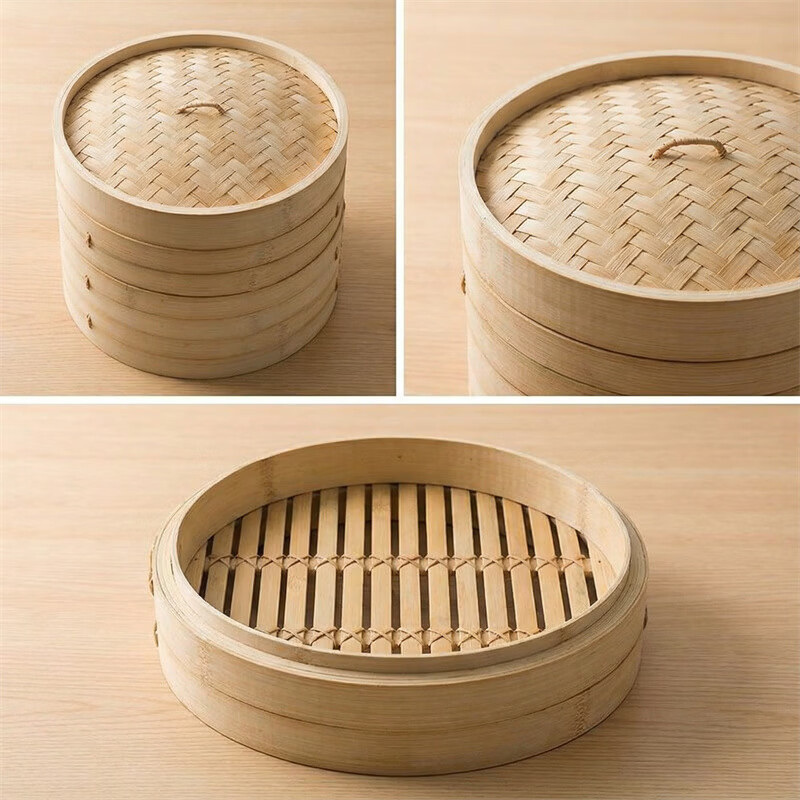 智宙农村大锅大蒸笼特大号商用超大加大用竹制大号蒸笼竹笼屉竹子蒸屉 直径52cm盖子【单层价】