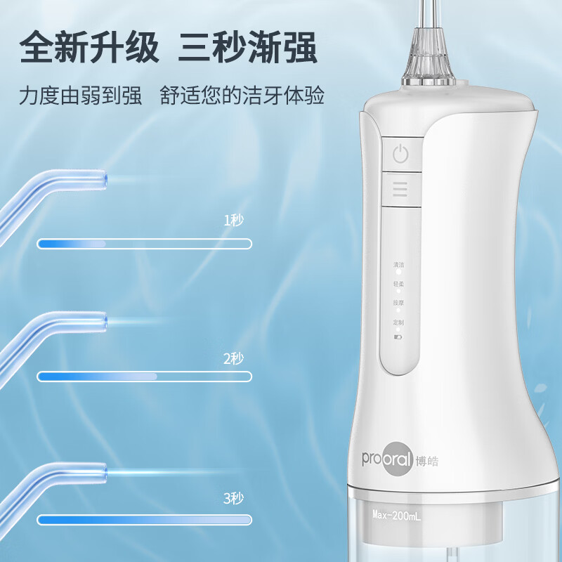 博皓（prooral）冲牙器便携牙齿洗牙器冲洗器家用电动洁牙器水牙线牙缝清洁剔牙神器 送情侣生日礼物 F40 豆沙绿