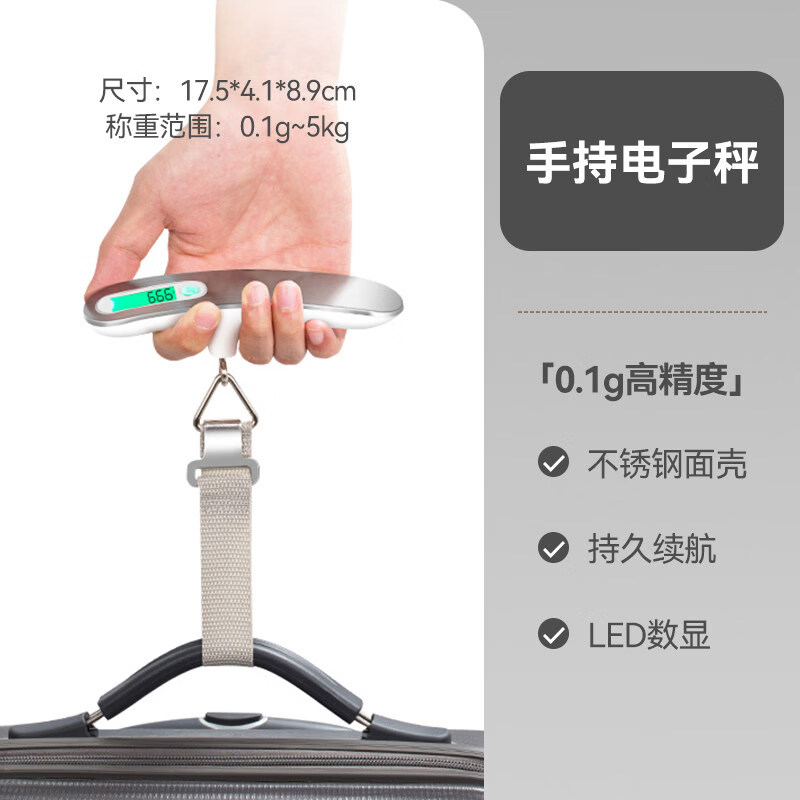 魔幻厨房烘焙厨房秤电子秤0.1g精准克数食物秤称重迷你烘培工具家用天平秤 0.1g手提秤-不锈钢