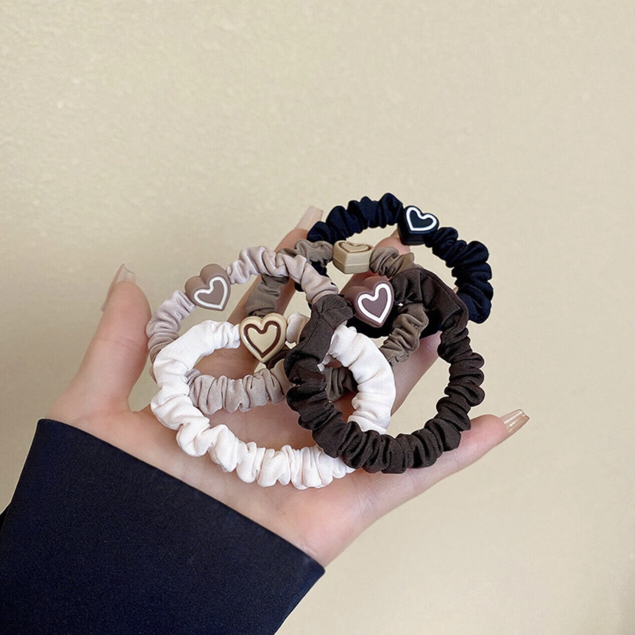 小阿伊【厂家直供】同款头绳发饰高弹力耐用橡皮筋时尚发圈扎头发新款韩 混装5条