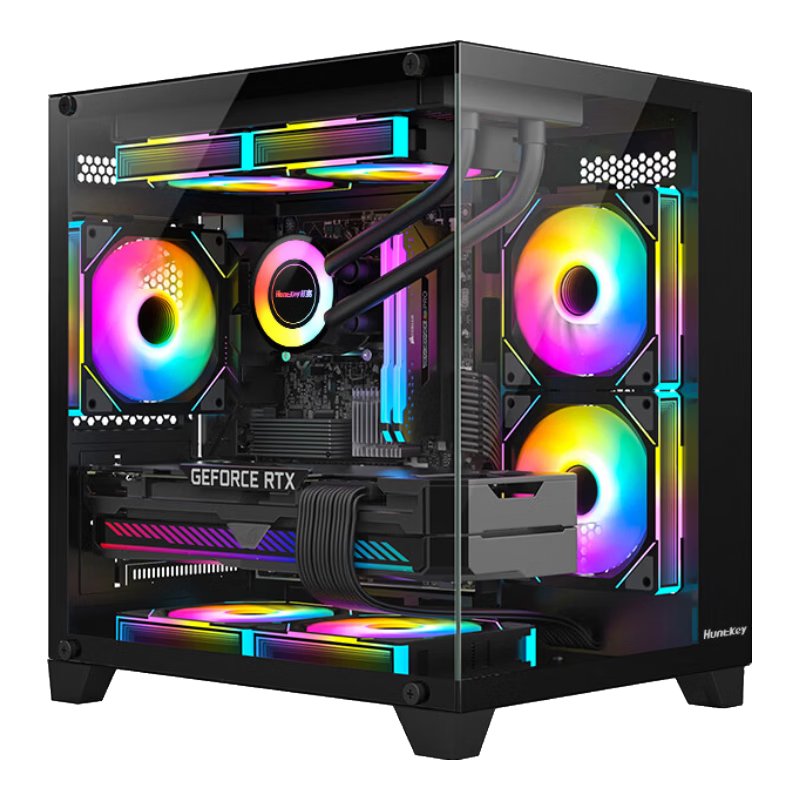 ���Σ�Huntkey�� S920����ѩ ������͸ ���������� S900ɳ����̨ʽ���Ի��� ֧��240ˮ��/M-ATX����/�����޸�155mm S900��ɫ���Կ��޳�32cm/˫�ڴ�����壩 ֧��M-ATX����/240ˮ��