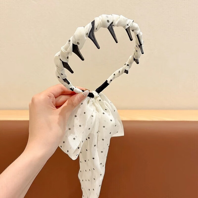 【甄选厂家】高级感田园风复古齿梳发箍儿童外戴日常编发飘带头箍 03【绿色碎花】