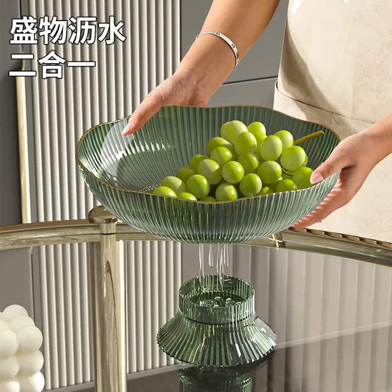 【厂家直供】水果盘沥水家用客厅茶几水果果盘零食托盘糖果干果轻 银灰色