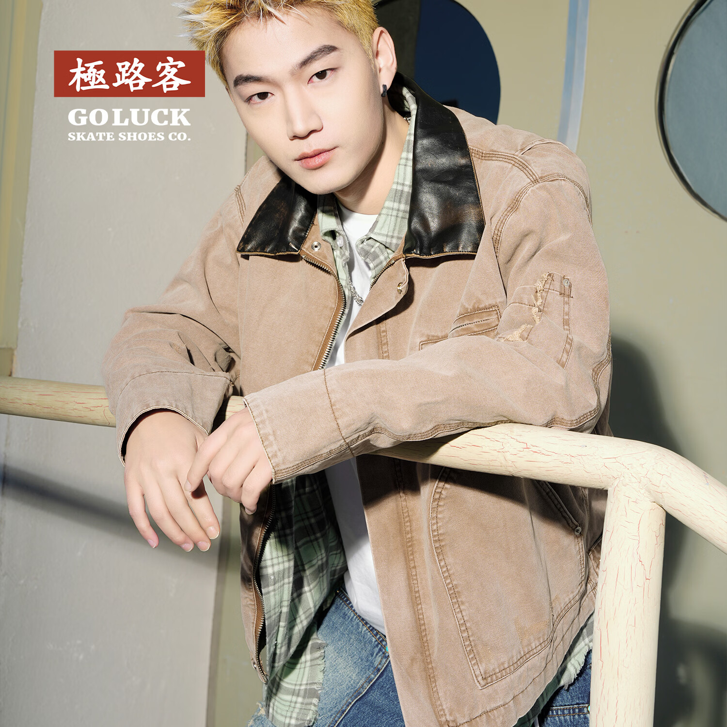 极路客2026新款秋冬卡其色外套男女款洗水 美式高智感 底特律夹克 卡其色 XL