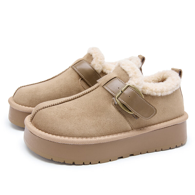 西遇(Westlink)厚底增高加绒勃肯鞋女冬季一脚蹬全包毛毛棉鞋加厚雪地靴 卡其色 预售1.28 36 (230) 西遇(Westlink)厚底增高加绒勃肯鞋女冬季一脚蹬全包毛毛棉鞋加厚雪地靴 卡其色 预售1.28 36 (230)