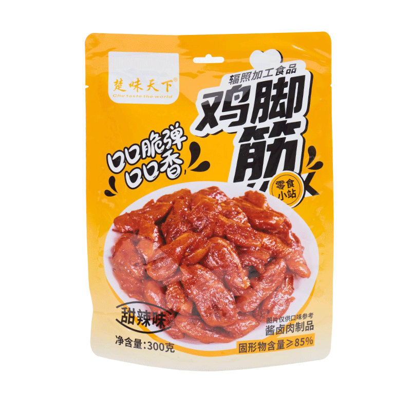 楚味天下（Chu taste the world）甜辣味鸡脚筋300g掌中宝脆去骨鸡爪追剧解馋必备即食鸡肉休闲零食