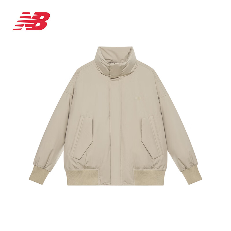 NEW BALANCE NB 经典Logo休闲百搭立领保暖防寒鸭绒运动面包羽绒服 男女同款 AMJ44314-SOT L 身高175CM