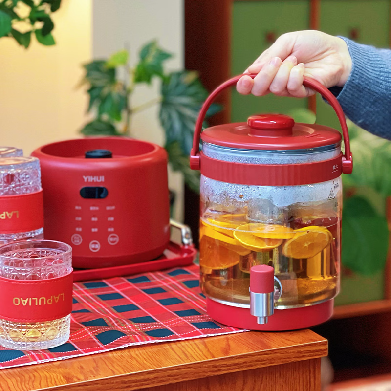 LAPULIAO元旦礼物送女生闺蜜创意实用高档套装2026新年礼物公司年会伴手礼 养生好礼-智能水桶+6杯+杯架托盘丨礼盒装