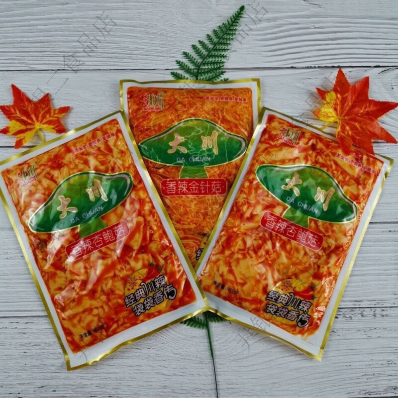 网红美味朝鲜族金针菇400g300g下饭菜零食杏鲍菇泡菜香辣鲜 400克金针菇一袋