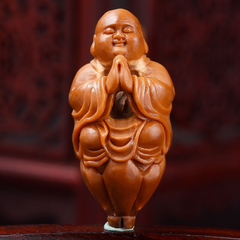 苏魅儿 橄榄核雕单籽 悟佛 文玩橄榄核手把件镂空雕刻 南工大师曹乐