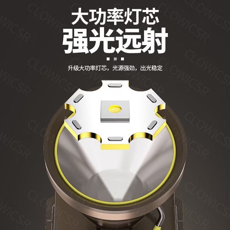 CLowicsr夜钓鱼头灯强光超长续航待机72小时2025新款双锂电池军头戴式专用 无极亮-聚光灯杯-大光圈 常规:光珠电显【30W 】