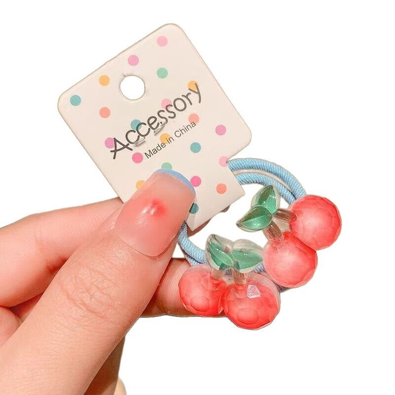 【精选品质】儿童皮筋水果卡通网红不伤发高弹力可爱扎头发圈发绳 1 西瓜发圈1对(带卡纸)