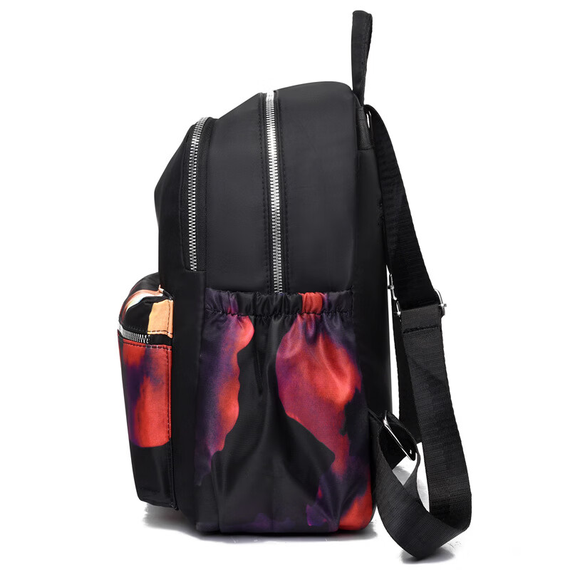 【严选百货】双肩包包女包新款多层大容量户外旅行背包尼龙休闲民 A704红花