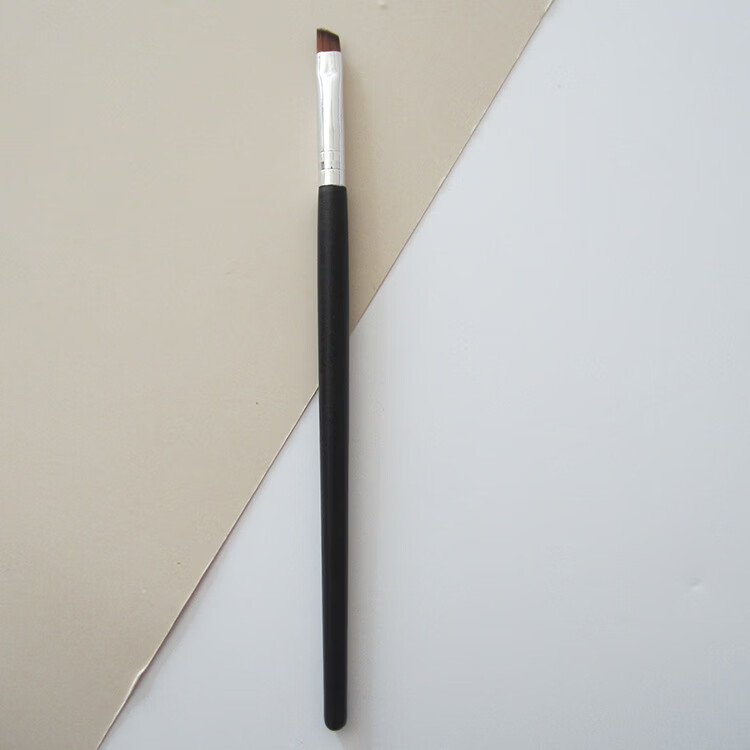 【厂家直供】眼线刷刀锋扁头斜角眉刷化妆刷套装单支斜头美妆工具 黑色opp袋装