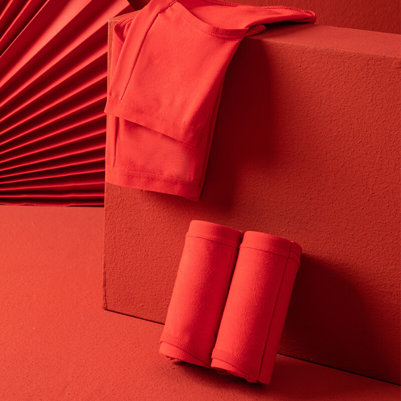 都市丽人本命年红色内裤女士马年新娘纯棉抗菌裆新款结婚低腰三角裤 幸运红 4条 L (165) 建议100-120斤