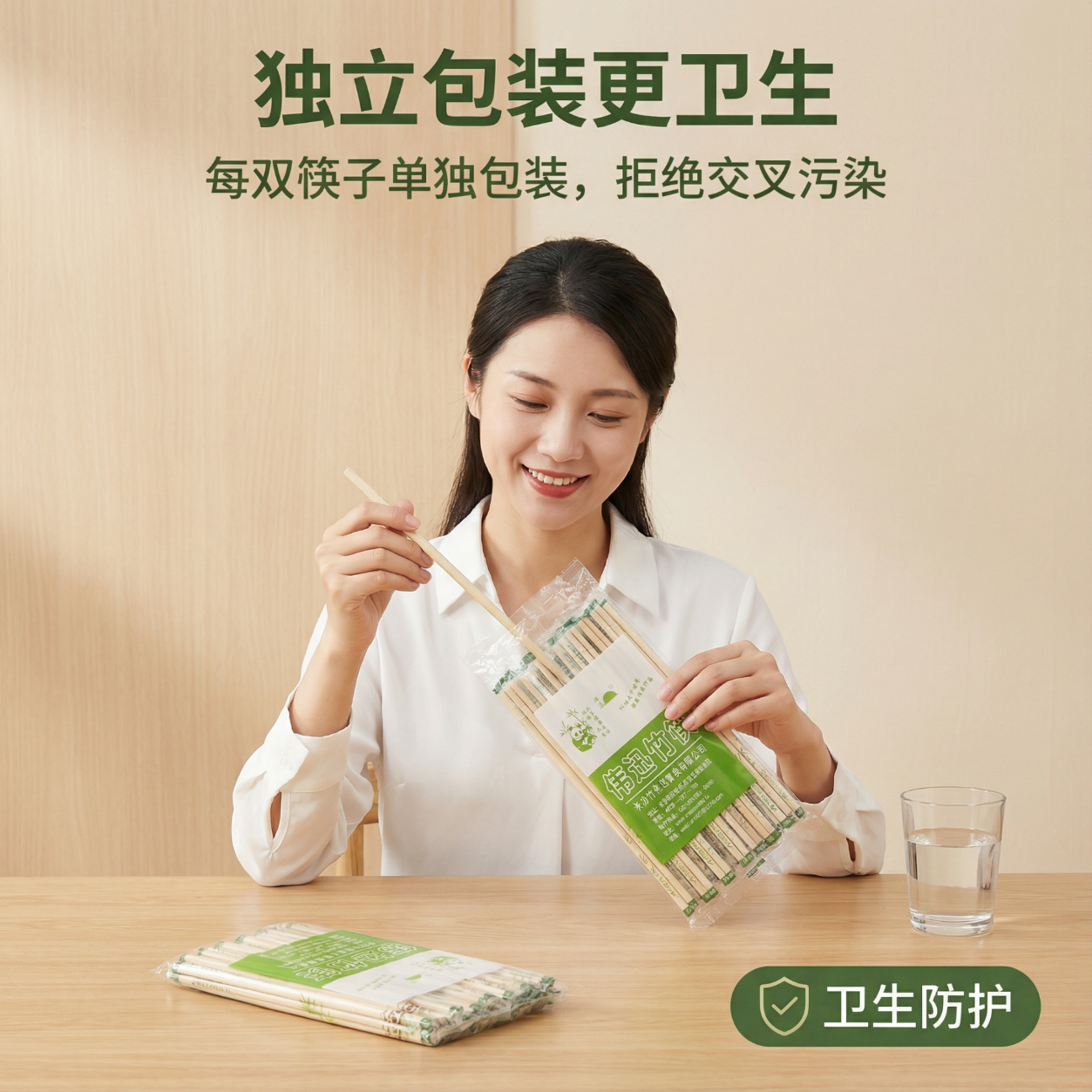 伟迅A级精品圆筷一次性筷子商用批发500双超值独立包装方便环保整箱装 【20*5.0圆筷】500双/袋