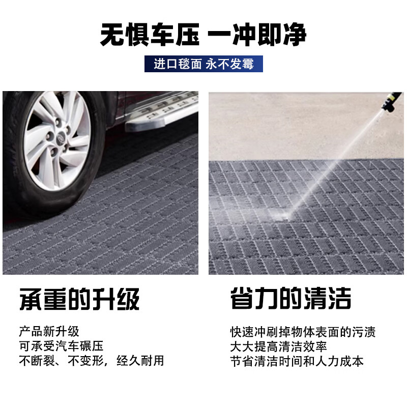 彼尔德室外防滑地垫进门入户门口台阶楼梯户外迎宾脚垫雨天防水商用地毯 灰色菠萝纹模块 50cm*90cm