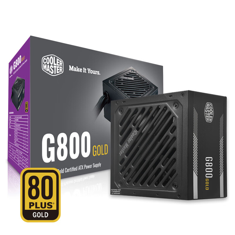 酷冷至尊酷冷至尊（CoolerMaster)G500 金牌电源 额定500W 金牌/单路12V/40℃无损输出/降噪风扇/电脑组件 G800 金牌直输