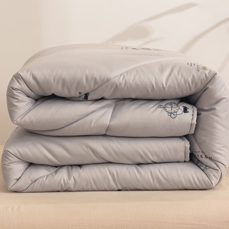 Krupp Corp纯新澳洲纯羊毛被子 冬被春秋被 柔软精梳羊毛保暖被芯 白羊毛920 纯羊毛被—灰色， 200X230cm【约6斤】