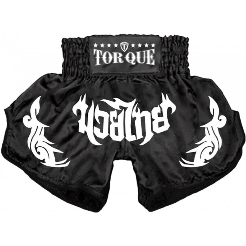 TORQUE兒童泰拳短褲5-12歲少兒搏擊健身拳擊格斗小孩散打訓(xùn)練褲青少年 黑白色 XS
