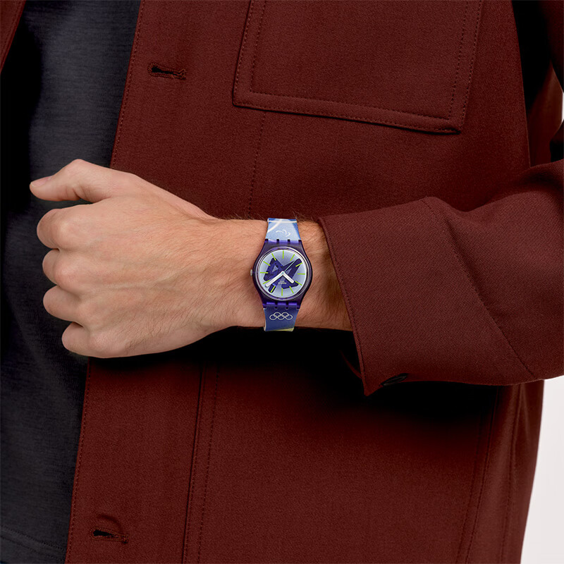 斯沃琪（Swatch）瑞士手表26年米兰冬奥会特别款手表男女石英腕表送礼女神节礼物 巅峰之战 SO28Z135