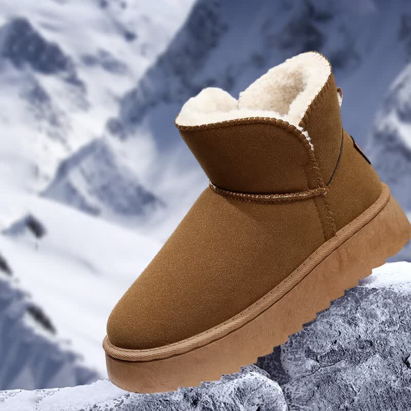 【精选】冬季新款加绒加厚保暖雪地靴舒适时尚棉鞋女士耐磨保暖大 F606栗色 36