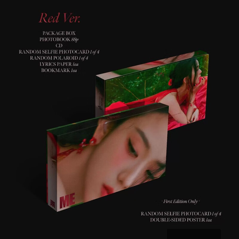 blackpink jisoo 金智秀solo专辑 me 小卡写真集(裸专)  红版