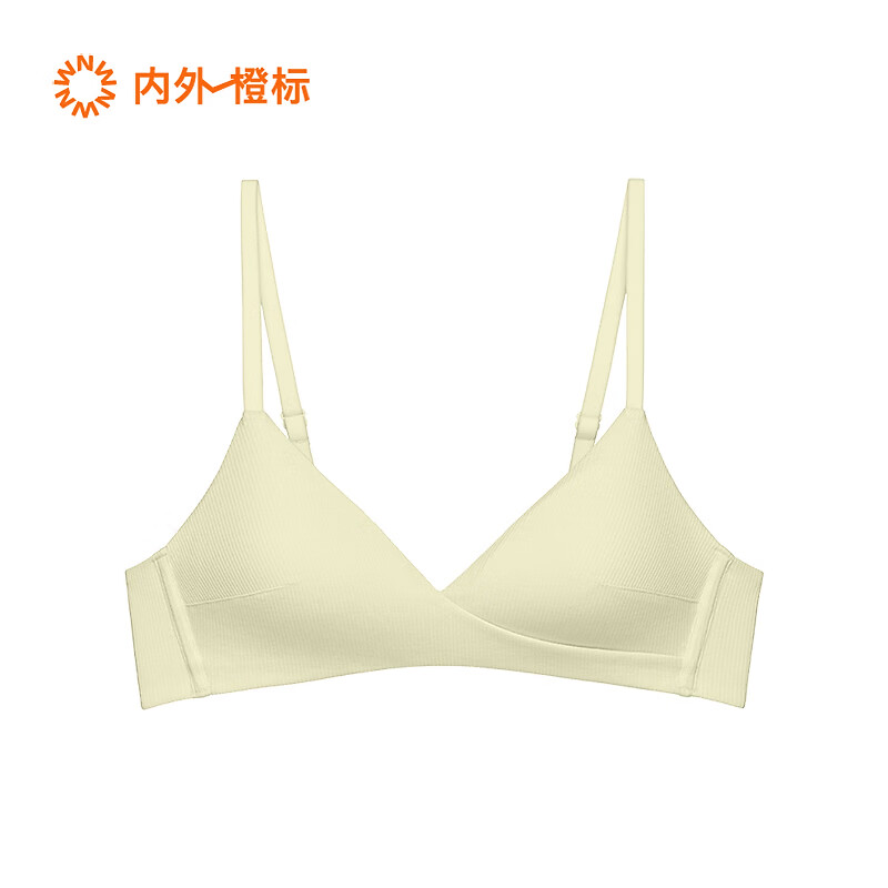 NEIWAI内外零敏罗纹交叉三角杯文胸女胸罩聚拢无钢圈NO261WU1107 甘草雪梨 L