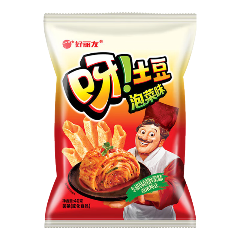 好丽友（ORION）呀土豆薯条多口味休闲零食薯条办公室宿舍儿童解馋小零食膨化食品 【泡菜味】40g*1袋-28任选10件