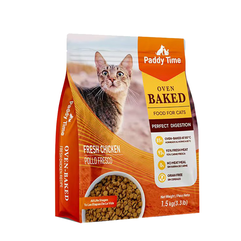 最寵（Paddy Time）貓糧 鮮肉低溫烘焙貓糧 無谷貓干糧 全期貓糧 高肉量主食貓糧 鮮肉低溫烘焙糧1.5kg*5袋(囤貨裝)