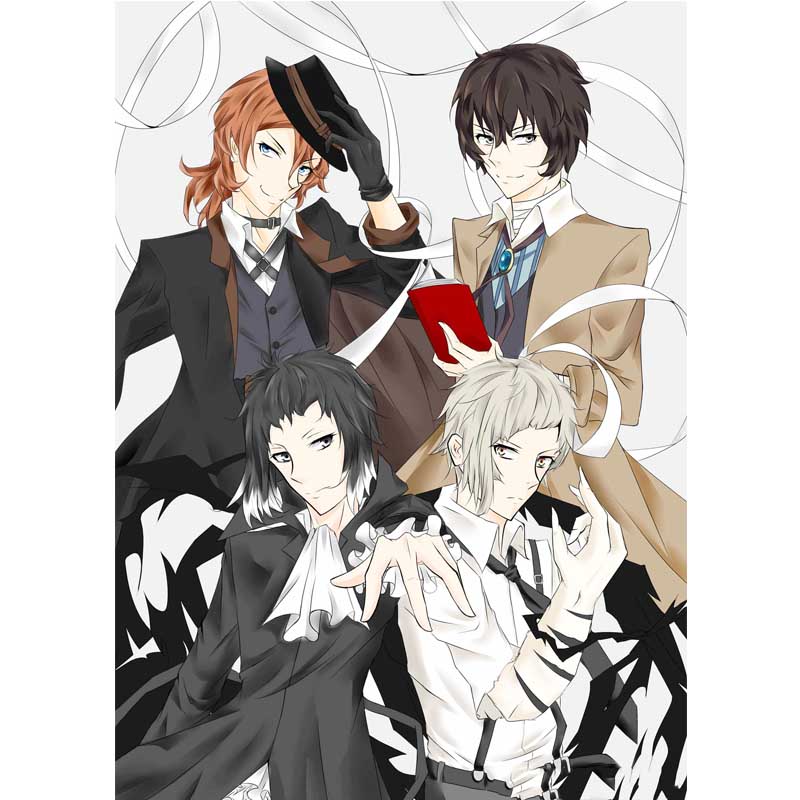 狼天影 文豪野犬海报日式动漫推理漫画墙贴纸宿舍自粘高清超大贴画定