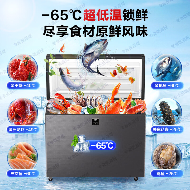 海尔(Haier)超低温冰柜零下负-70/-65/-60℃度商用家用大容量卧式冷冻柜金枪鱼海鲜柜一级能效以旧换新 零下65度|不锈钢内胆|全铜管|手机互联 252L