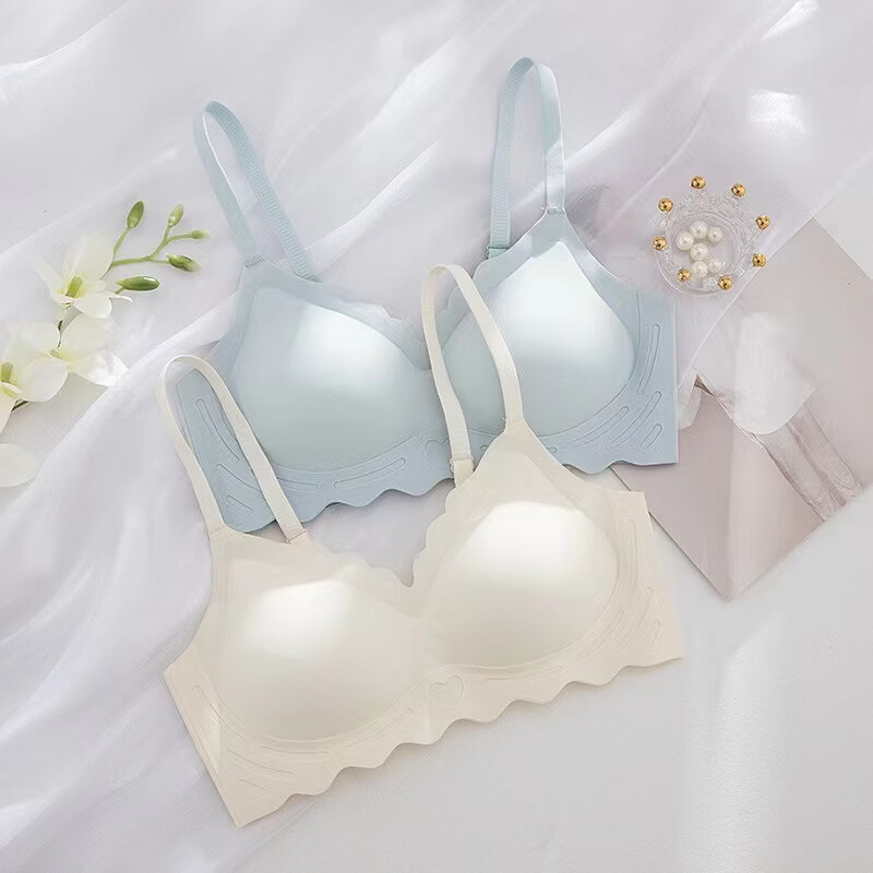 无痕内衣女小胸聚拢夏季薄款大胸显小无钢圈收副乳运动美背文胸罩 黑色 S