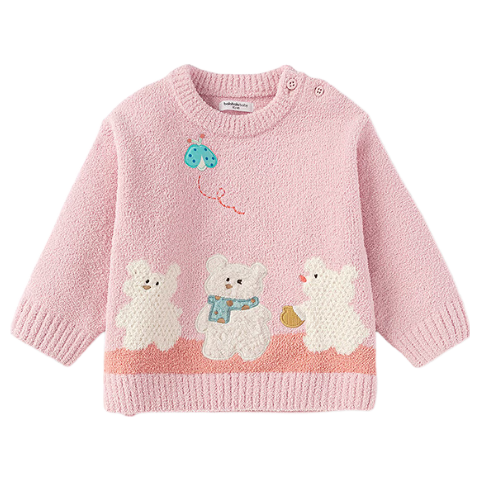 巴拉巴拉婴儿毛衣宝宝儿童毛衫男童女童2025新款冬装圆领线衫萌趣时尚上衣