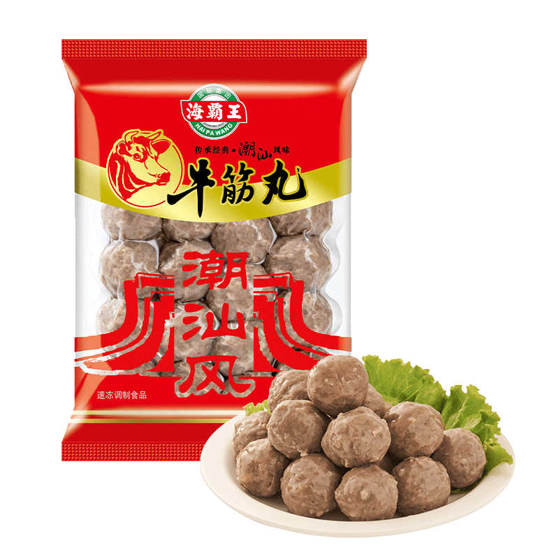 海霸王潮汕牛筋丸 500g 火锅食材 火锅丸子 烧烤食材