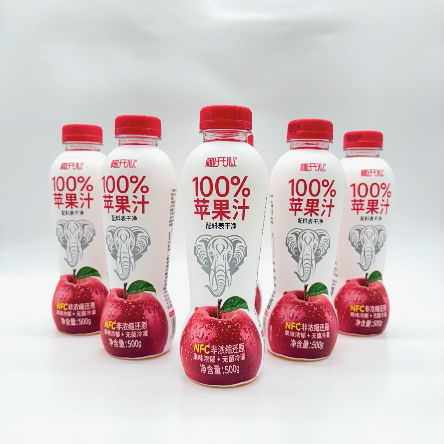 椰开心500ml椰开心100%苹果汁含NFC苹果汁原浆果汁过年瓶装饮料整箱批发 500ml椰开心苹果汁15瓶【整箱】