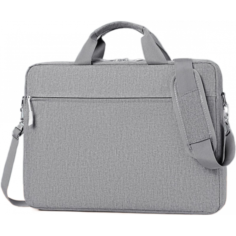 晴熙電腦包單肩包加厚防震筆記本包手提電腦包男女蘋果男士簡約通勤 淺灰色 14.1英寸