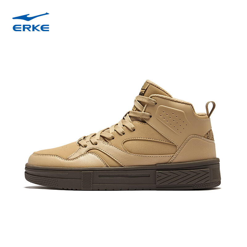 鸿星尔克高帮板鞋星球熊猫男士鞋子冬季新款潮厚底休闲男鞋运动鞋 51124301261-802 【男】 39