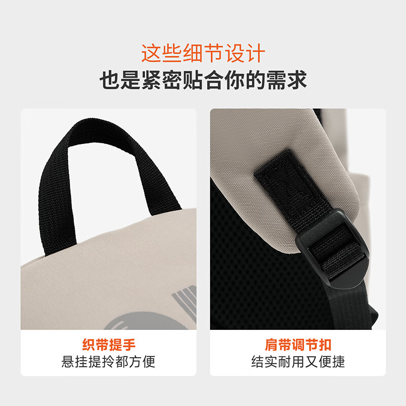 迪肯艾比双肩包女大容量旅行背包轻便运动包男中大学生书包新款 卡其色