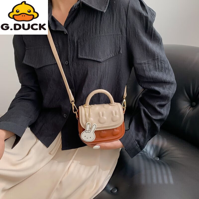 G.duck2025流行儿童女孩包公主小众女童单肩斜挎包新款宝宝洋气拎包可爱 粉色