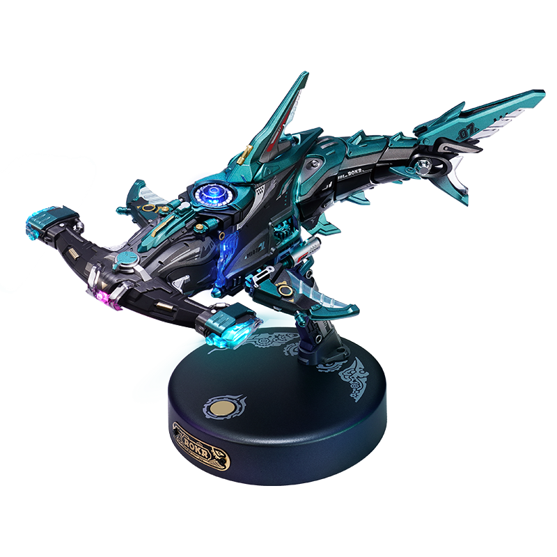 若客（ROKR）錘頭鯊 機械玩具拼裝模型擺件diy手工積木拼圖新年生日情人節(jié)禮物