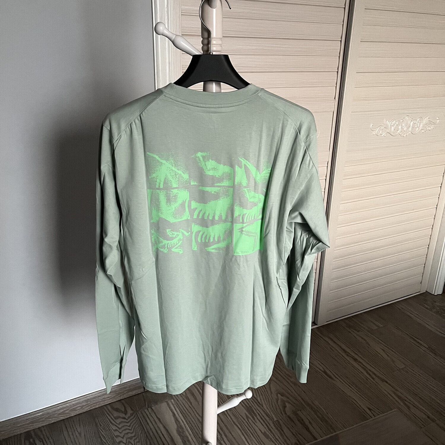 始祖鸟（ARC'TERYX）现货始祖鸟Arc'teryx Kragg SL印花透气长袖全棉男款圆领T恤 石绿色   S